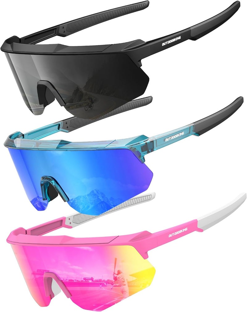 QALLY Store Polarized Sports Sunglasses for Men, UV400 Protection Mens Sunglasses Wrap Around Sun Glasses for Cycling Running - Image 1